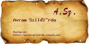 Avram Szilárda névjegykártya