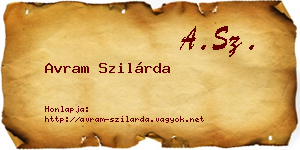 Avram Szilárda névjegykártya